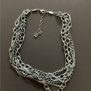 Sabika multi strand silver-toned metal necklace
